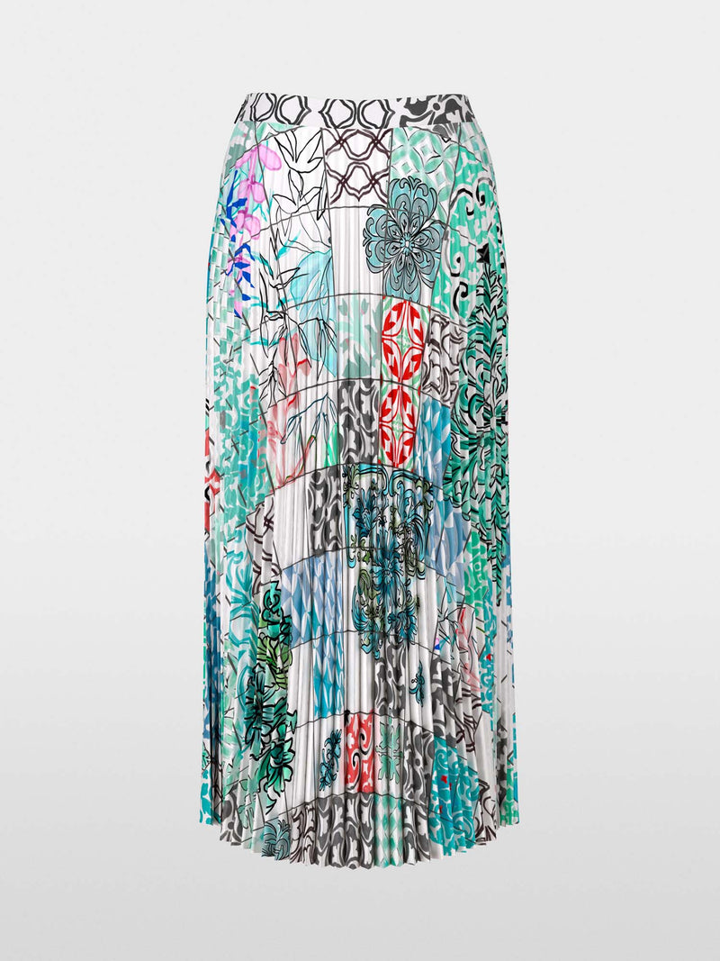 Marc Cain Pleated Printed Midi Skirt