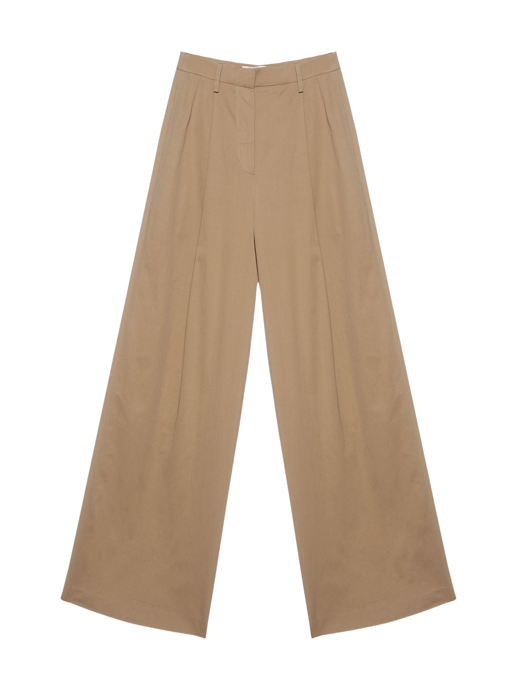 Still by Hand Box Pleat Wool Pants - Greige | Wallace
