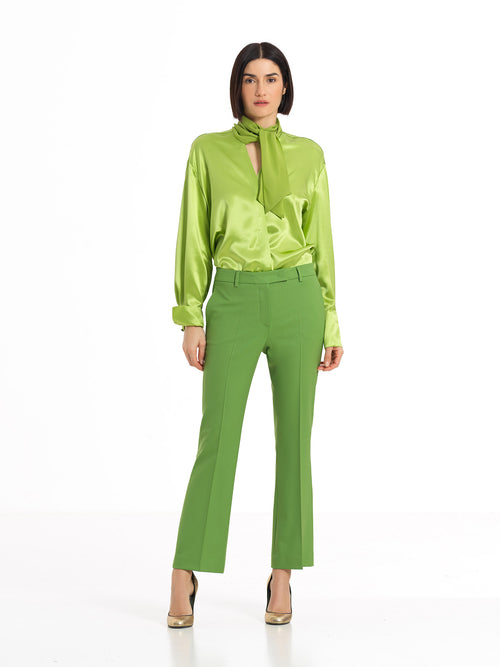 QL2 Nellie Cropped Bootcut Pants Chartreuse