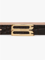 Victoria Beckham Croc Embossed Regular Frame Belt