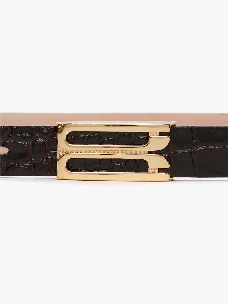 Victoria Beckham Croc Embossed Regular Frame Belt