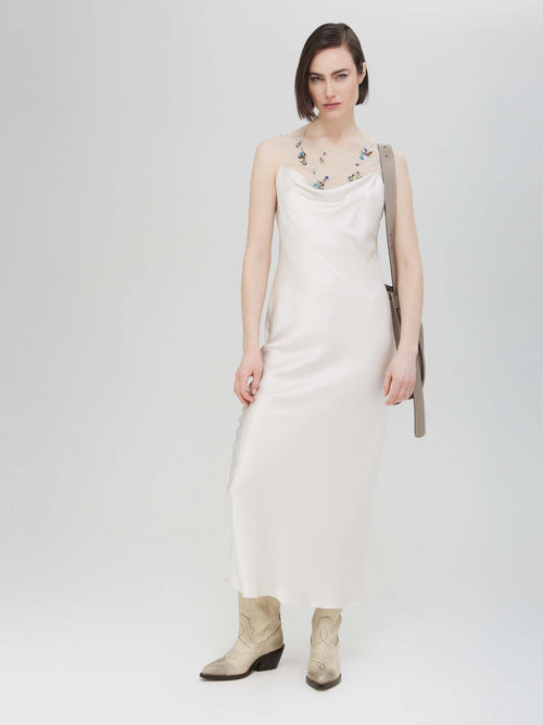 Dorothee Schumacher Sense of Shine Silk Dress Natural White
