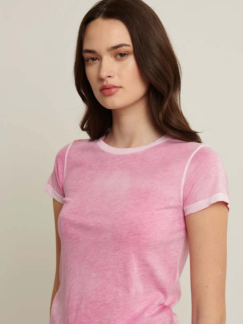 Patrick Assaraf Classic Reverse Spray Crew Neck T-shirt