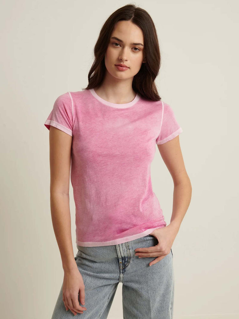 Patrick Assaraf Classic Reverse Spray Crew Neck T-shirt