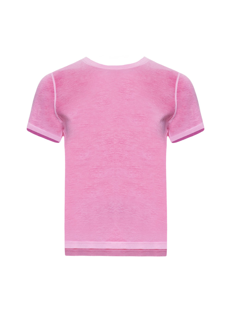 Patrick Assaraf Classic Reverse Spray Crew Neck T-shirt