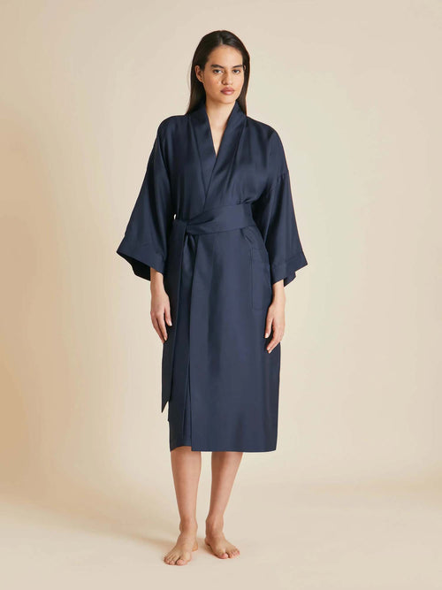 Olivia von Halle Sabine Plain Silk Robe