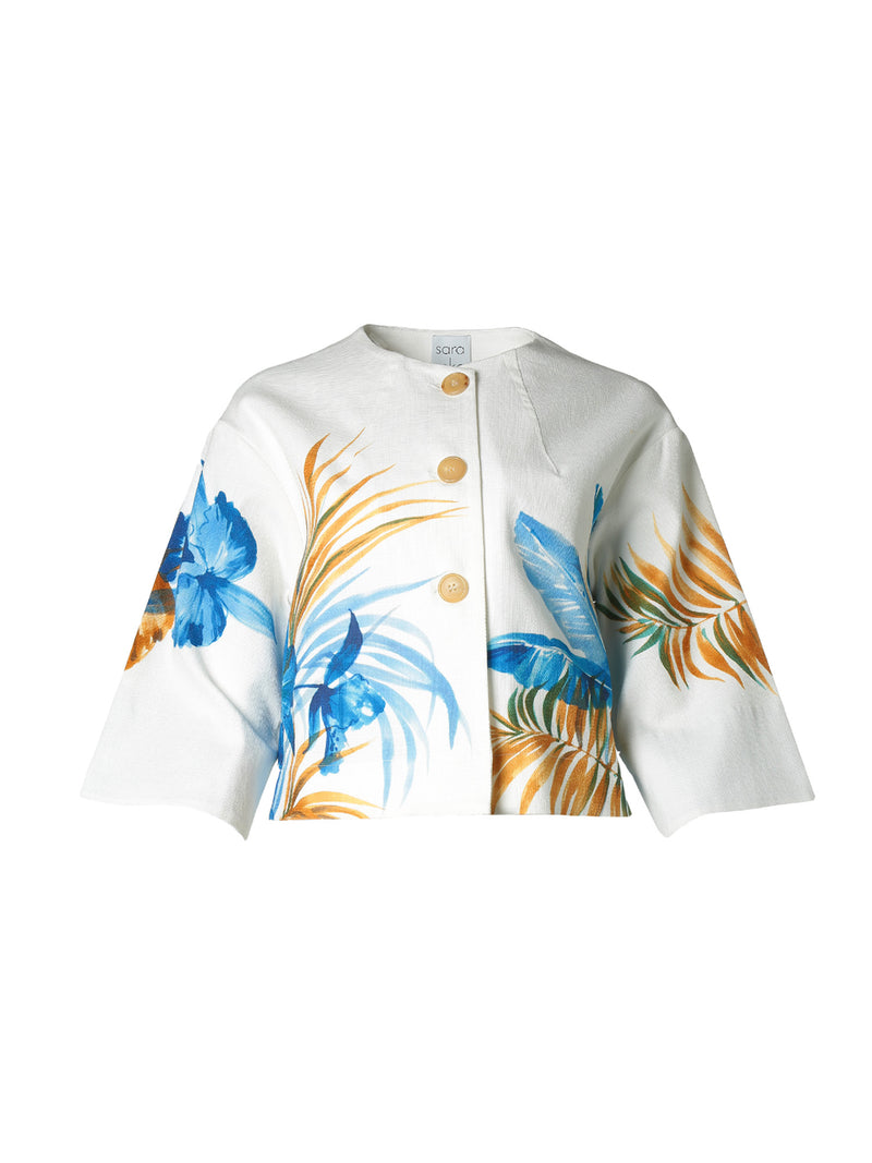Sara Roka Printed Cotton Canvas Jacket