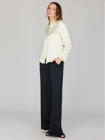 Mi Jong Lee Satin Button Down Collared Shirt