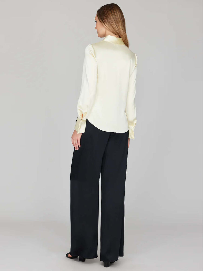 Mi Jong Lee Satin Button Down Collared Shirt