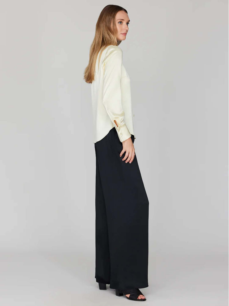 Mi Jong Lee Satin Button Down Collared Shirt