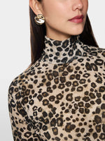 Marc Cain Semi Transparent Leopard Print Top