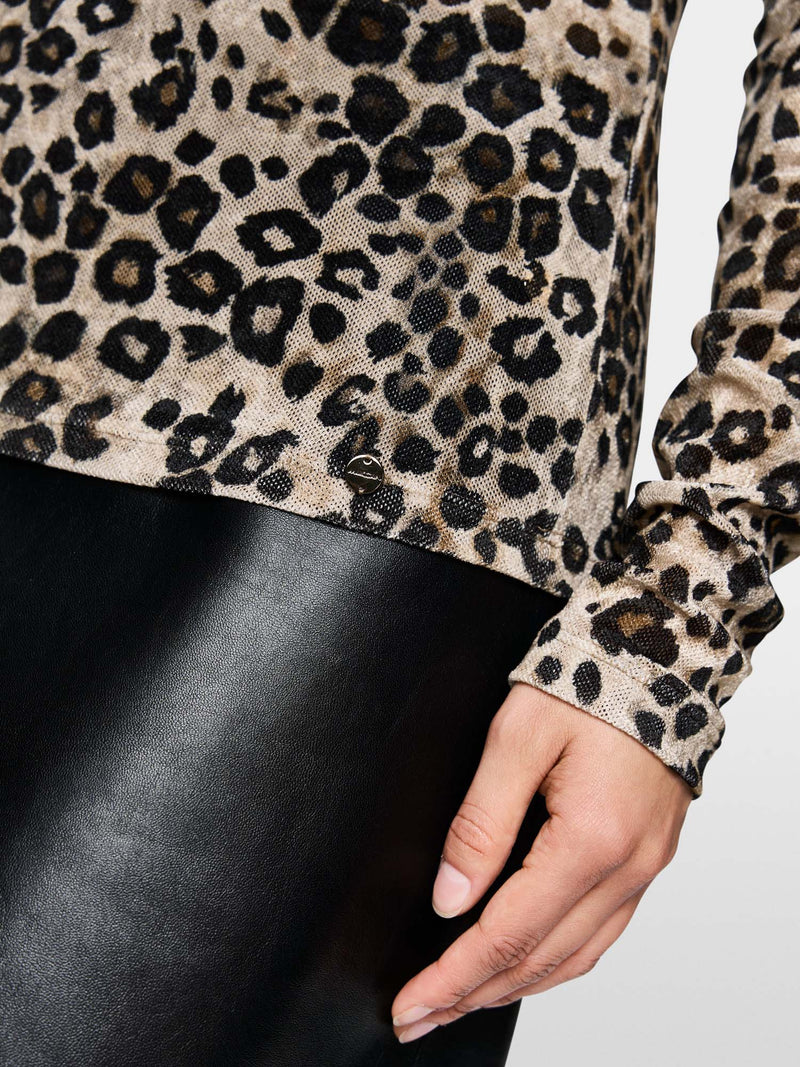 Marc Cain Semi Transparent Leopard Print Top