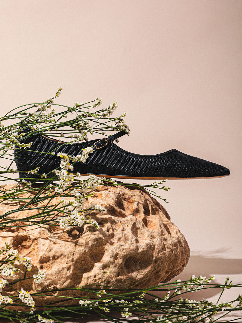 Arteana Genova Mary Jane Raffia Flat