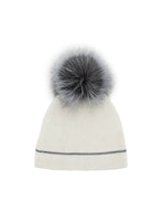 Mitchie's Knitted Beanie with Contrast Line and Crystals