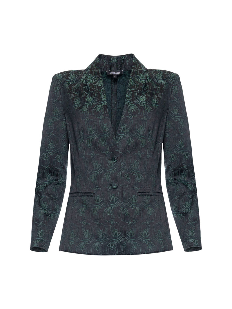Mi Jong Lee Swirl Jacquard Fitted Jacket