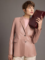 Desa Leather Single-Breasted Blazer