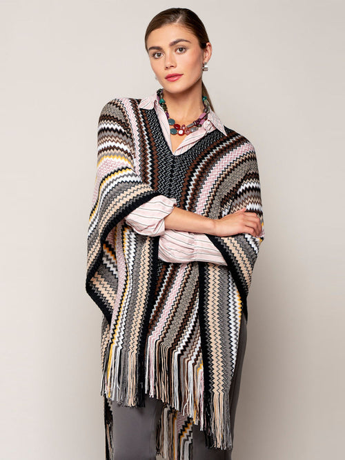 Missoni Poncho with Zigzag Details
