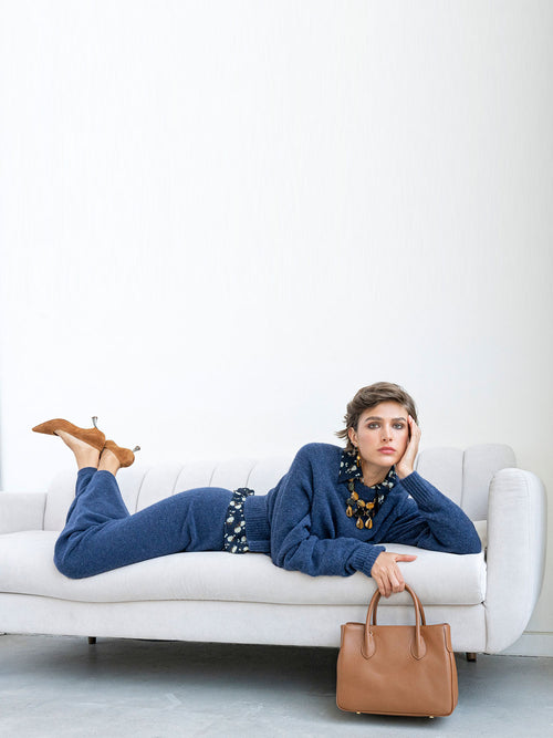 White & Warren Boucle Cashmere Wide Leg Pant