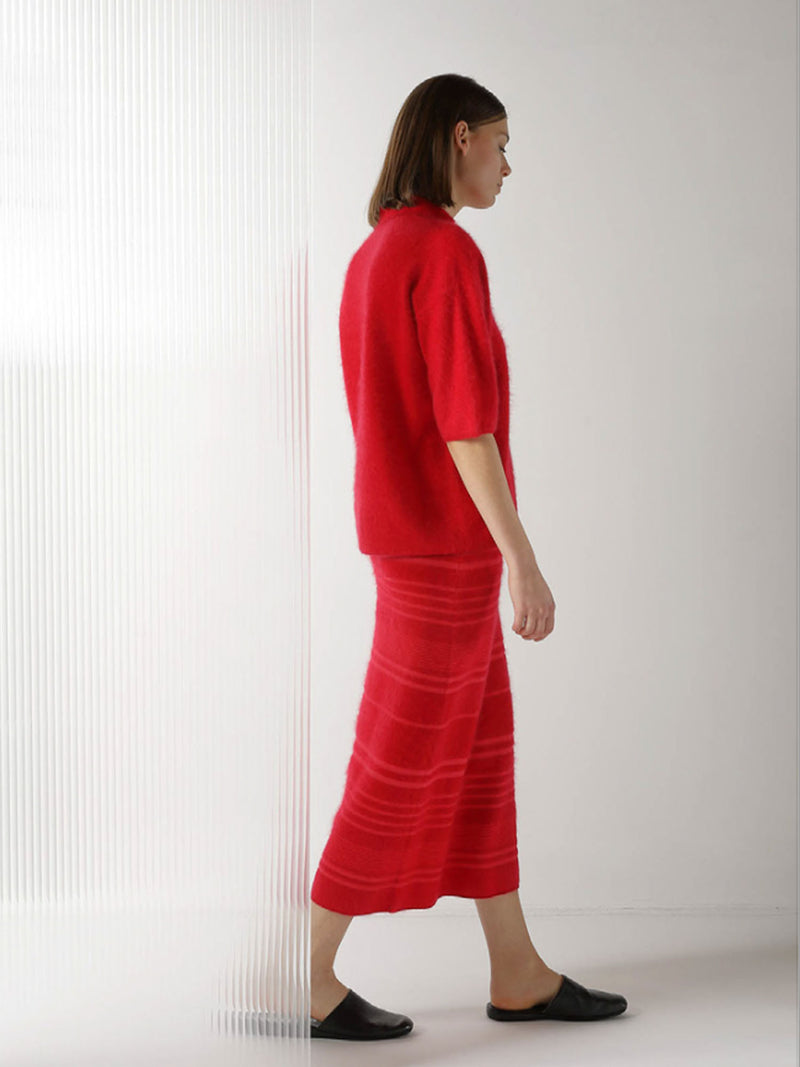 Sminfinity Furry Striped Maxi Skirt