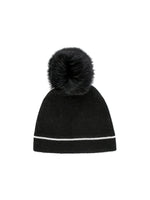 Mitchie's Knitted Beanie with Contrast Line and Crystals