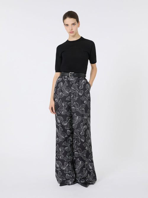 Max Mara Morena Pure Silk Twill Long Trouser