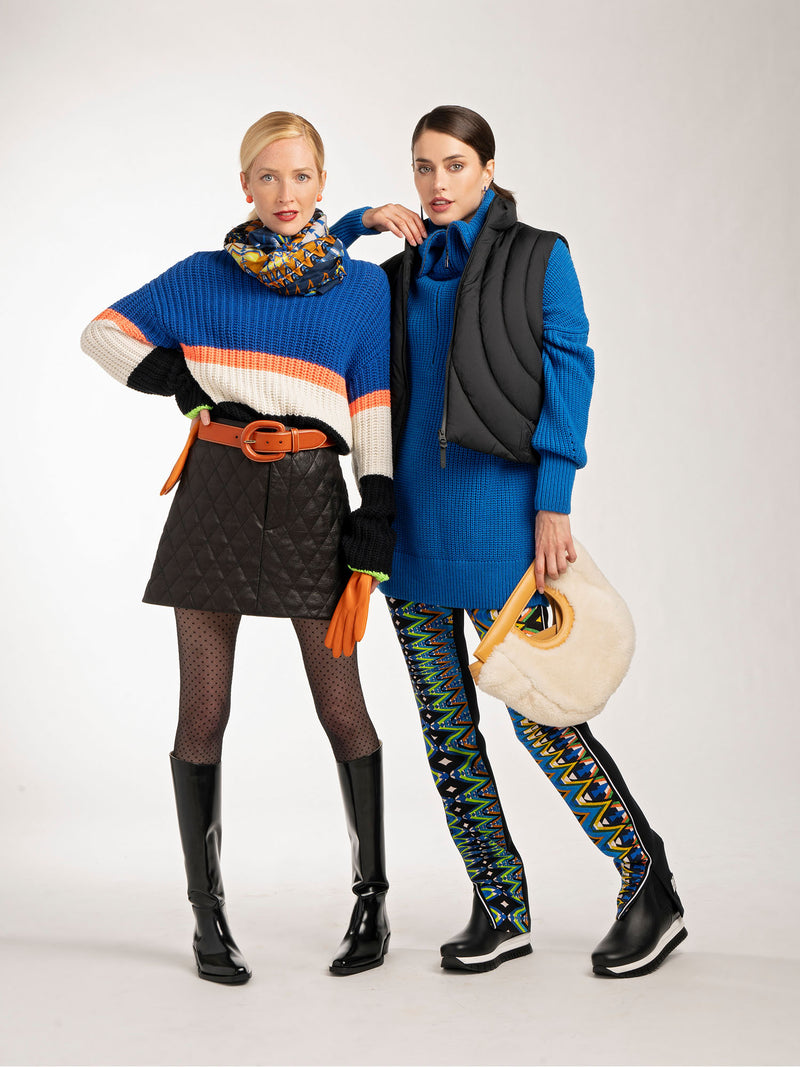 Frame Quilted Leather Skirt