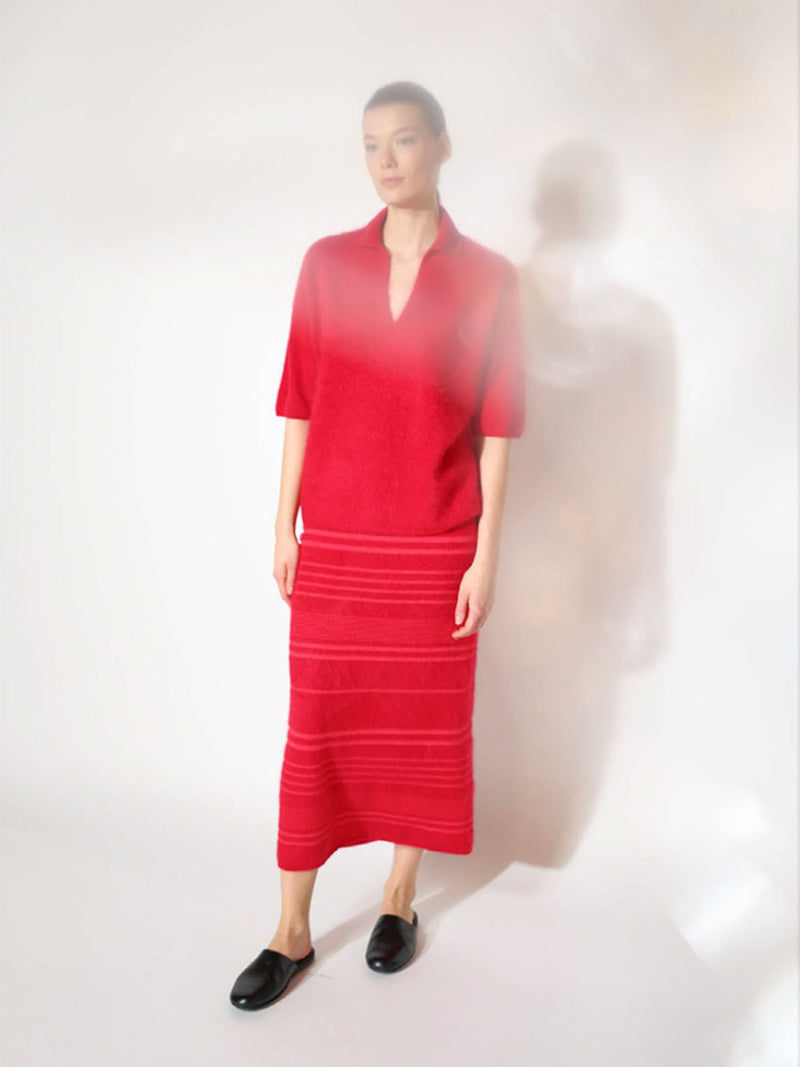 Sminfinity Furry Striped Maxi Skirt
