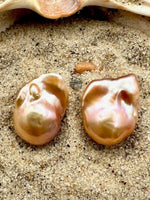 JMNYC Natural Baroque Pearl Sterling Post Earrings