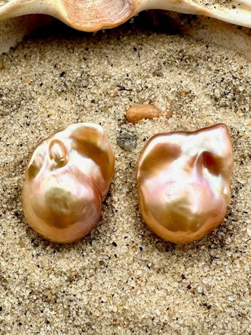 JMNYC Natural Baroque Pearl Sterling Post Earrings