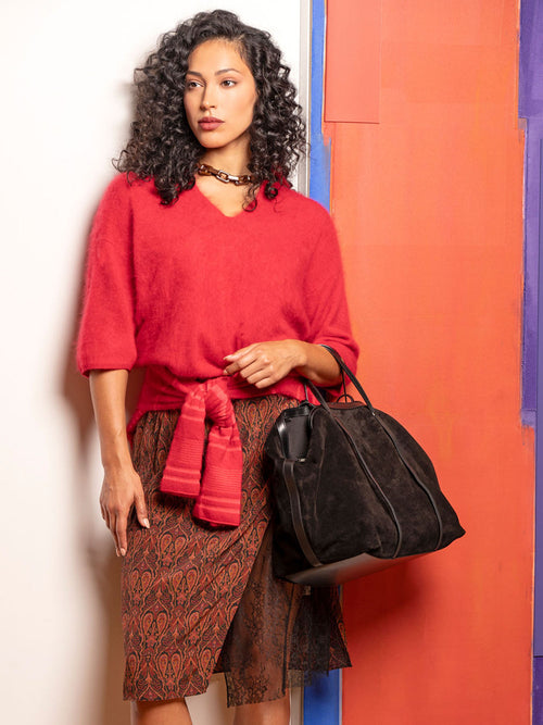 Gava Alma Suede Shoulder Bag