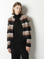 Sminfinity Pure & Fluffy Striped Crewneck Cardigan