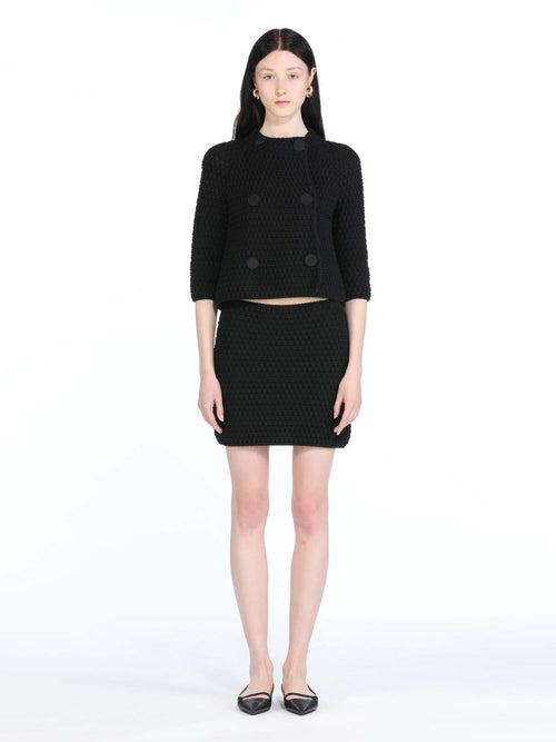 N°21 Waffle Knit Mini Skirt