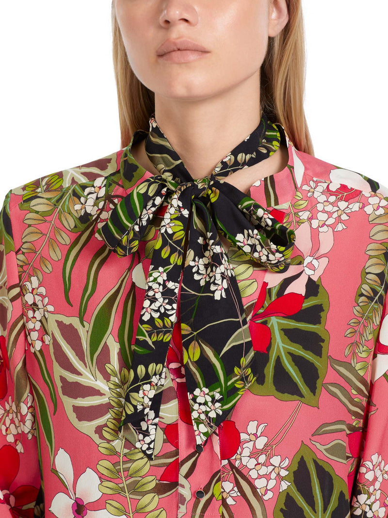 Marc Cain Printed Blouse with Tie Neck
