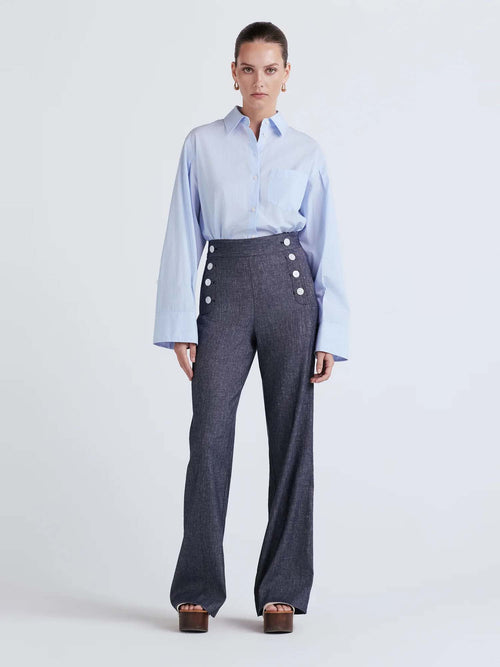 Derek Lam 10 Crosby Massimo Wide Leg Sailor Pants Indigo