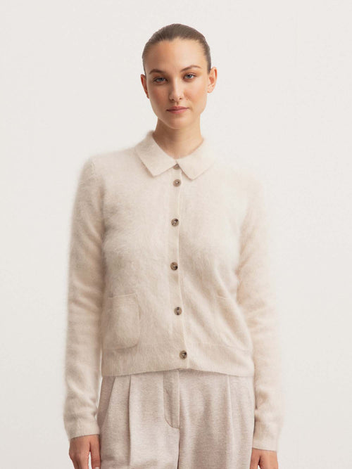 Iris Von Arnim Elyn Brushed Cashmere Cardigan
