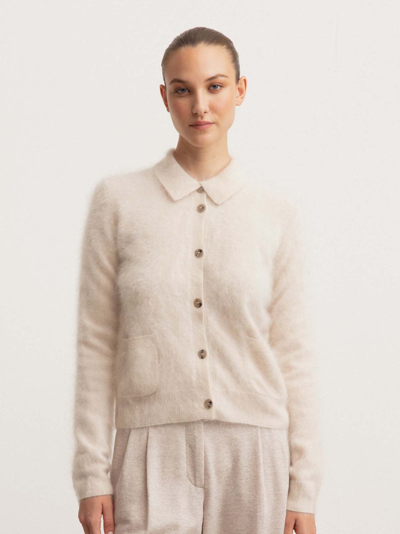 Iris Von Arnim Elyn Brushed Cashmere Cardigan