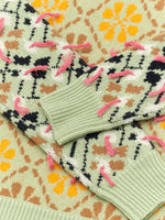 Lingua Franca Quilt Knot Jacquard Sweater