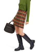 Marc Cain Check Skirt with Fringe Trim