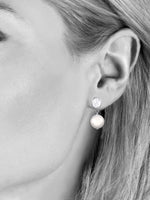 Margo Morrison Pearl and Raw Diamond Earrings