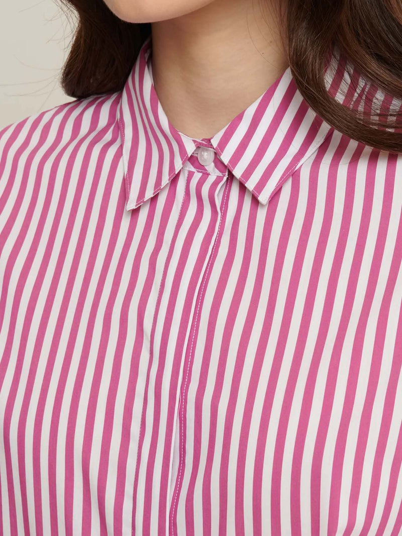 Patrick Assaraf Long Sleeve Striped Shirt