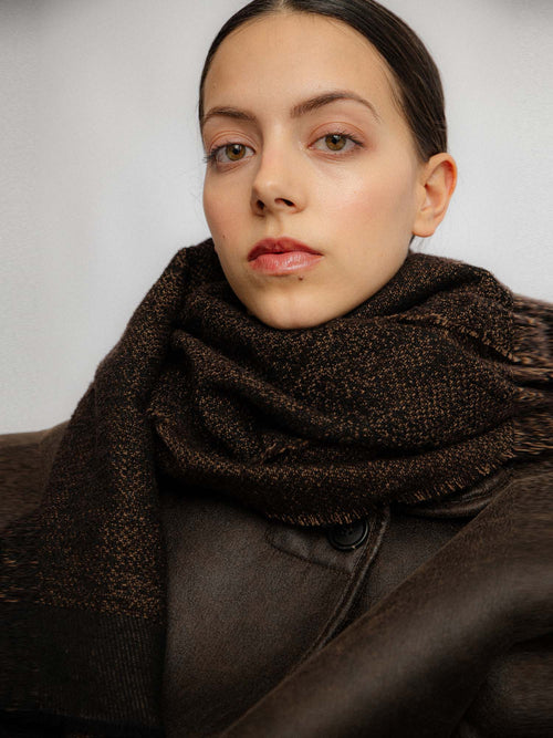Abstract Mousse Melange Boucle Yarn Scarf