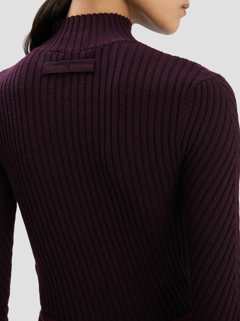 Victoria Beckham Ribbed Long Sleeve Polo