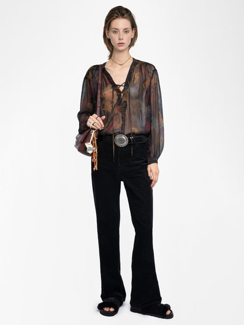 Zadig &amp; Voltaire Tamela Mousseline Horses Blouse