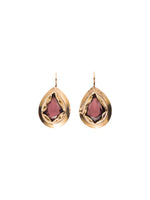 Thot Gioielli Gold Plated Brass Earrings with Rhinestones
