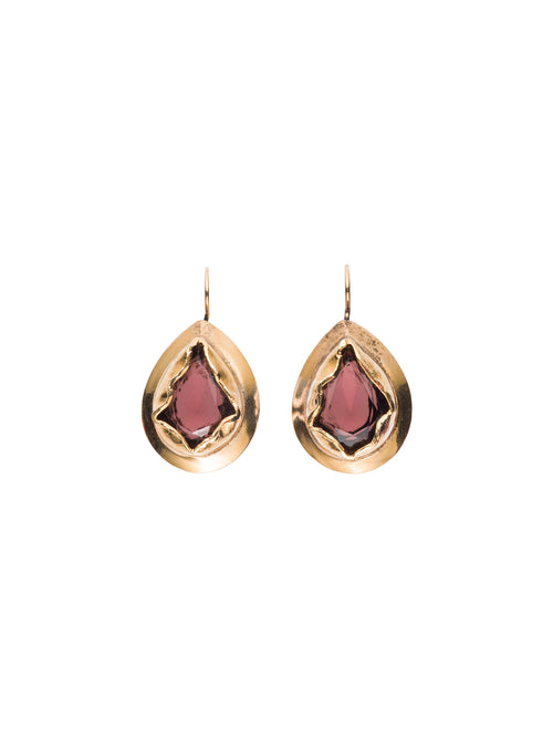 Thot Gioielli Gold Plated Brass Earrings with Rhinestones