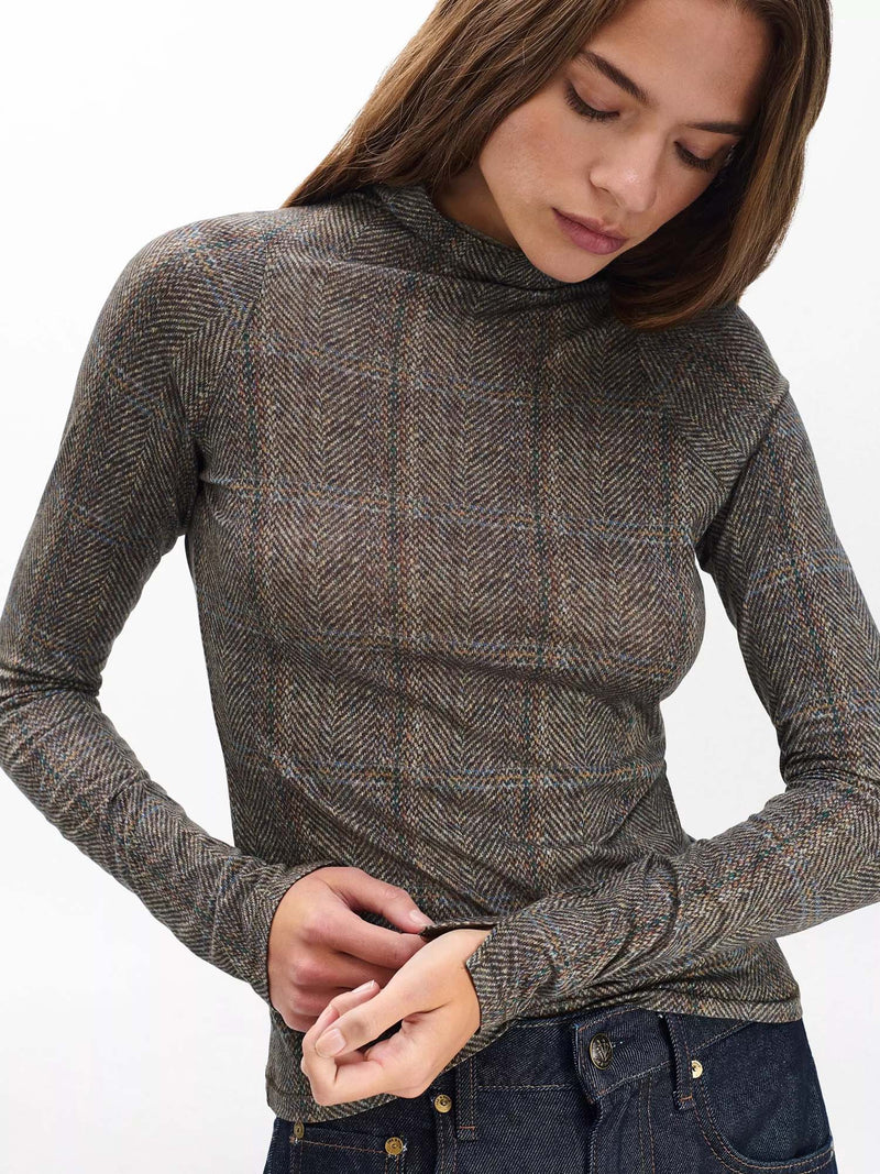 Rag &amp; Bone Shaw Panelled Long Sleeve Plaid Tee