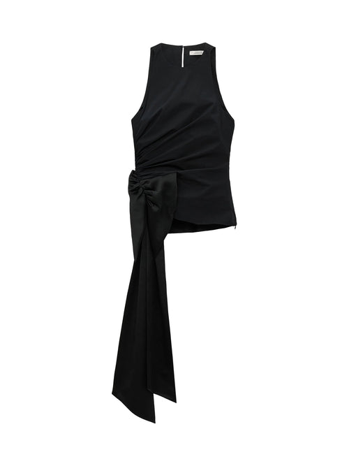 Dorothee Schumacher Poplin Power Sleeveless Top with Silk Duchesse Satin Bow