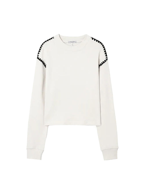Rag &amp; Bone Vintage Terry Blanket Stitch Pullover