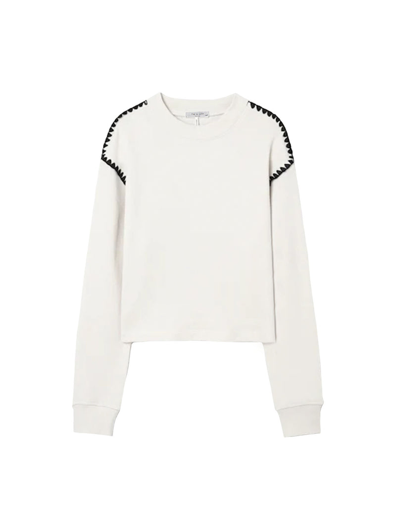 Rag &amp; Bone Vintage Terry Blanket Stitch Pullover