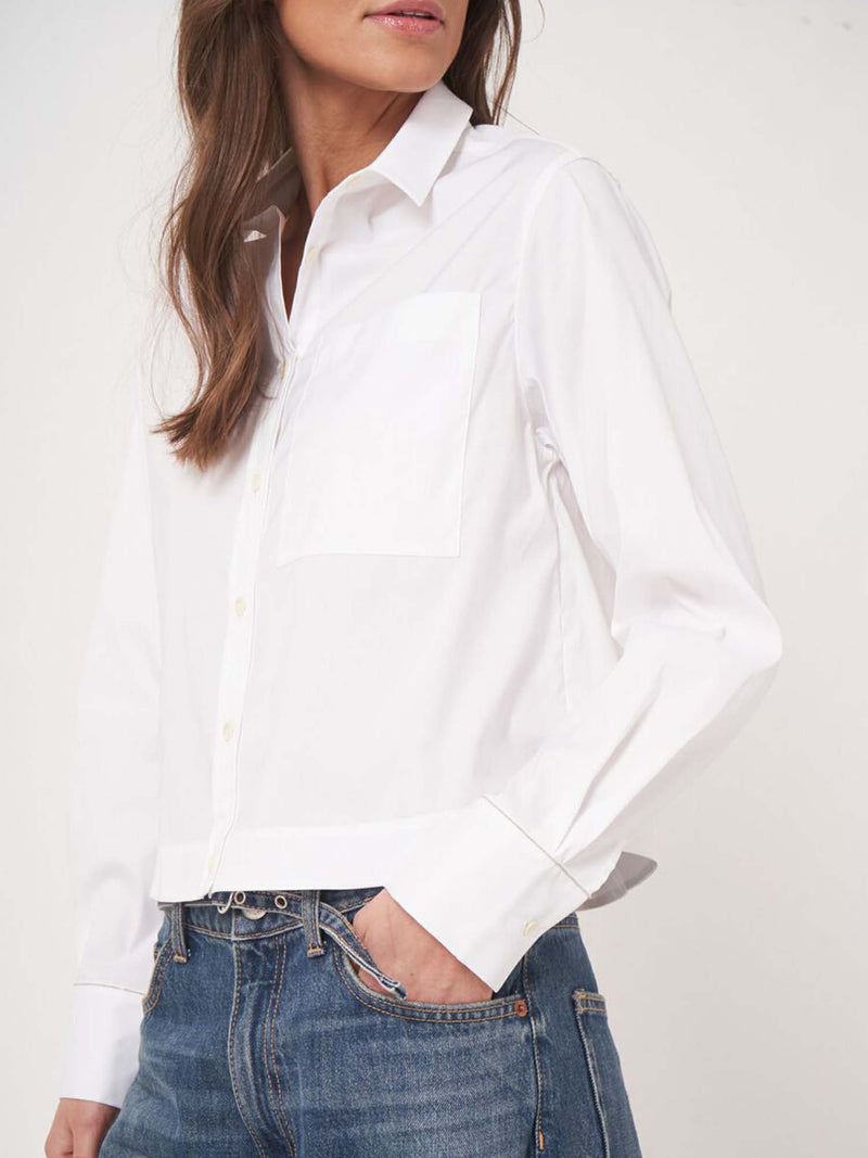 Repeat Long Sleeve Button Front Shirt
